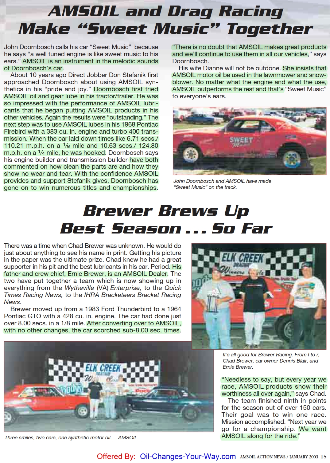 AMSOIL Racing is Research™ Testimonial