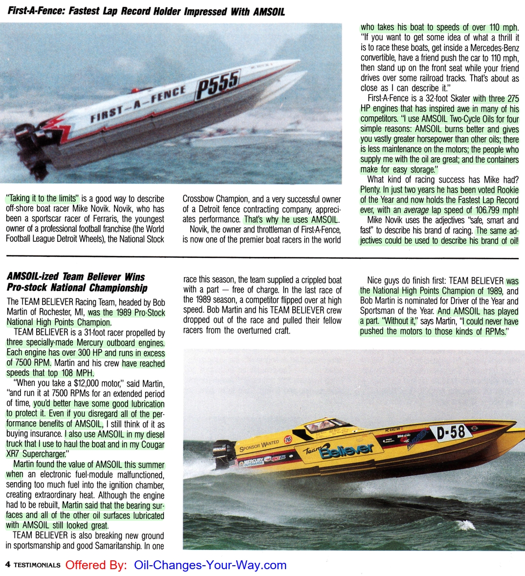 AMSOIL Racing is Research™ Testimonial