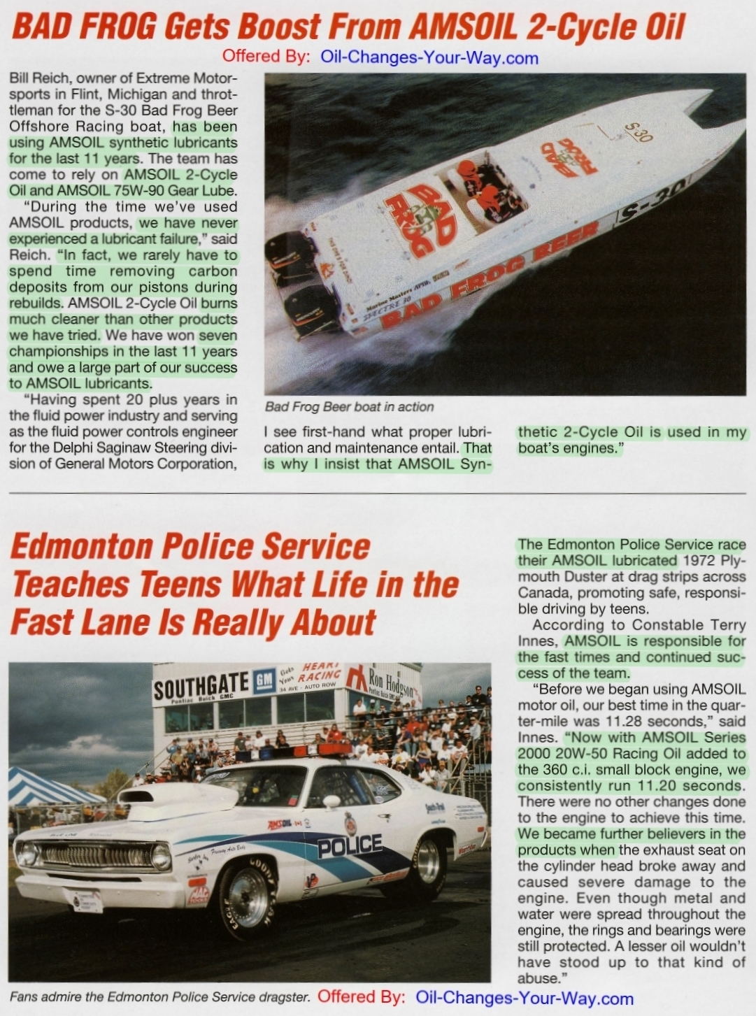 AMSOIL Racing is Research™ Testimonial