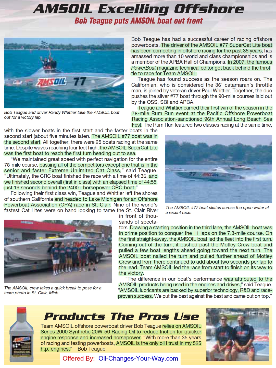 AMSOIL Racing is Research™ Testimonial