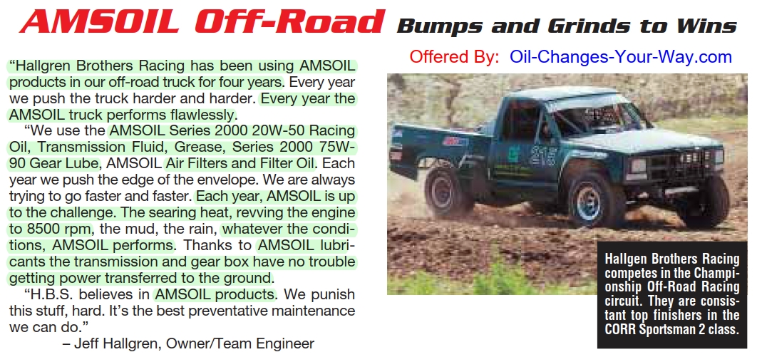 AMSOIL Racing is Research™ Testimonial