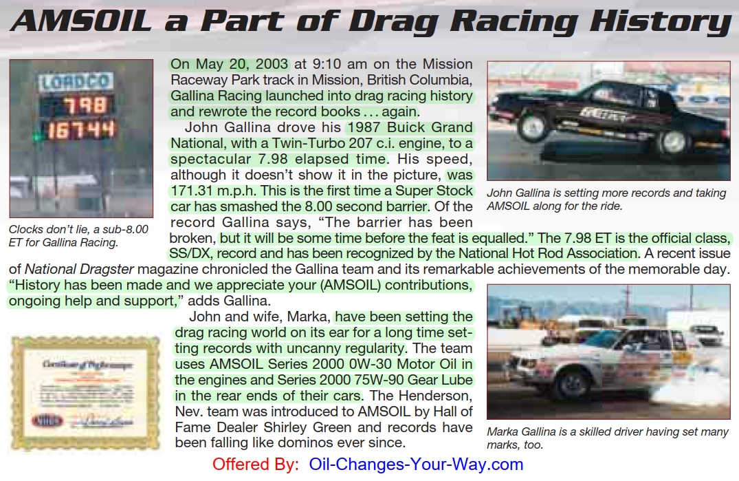 AMSOIL Racing is Research™ Testimonial