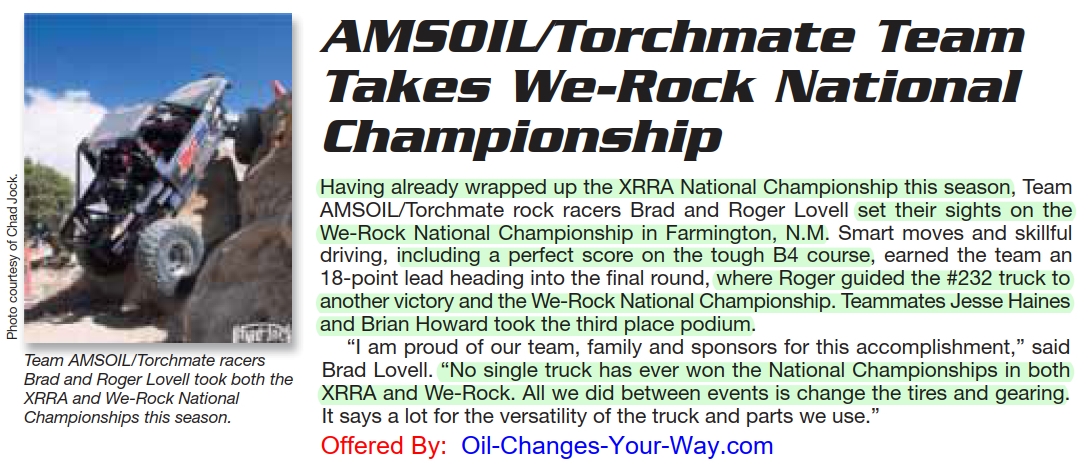 AMSOIL Racing is Research™ Testimonial